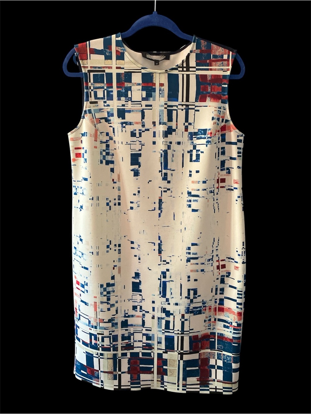 🇨🇦 Lida Baday Pixelated Grid Print Shift Dress  Size 12 NWOT